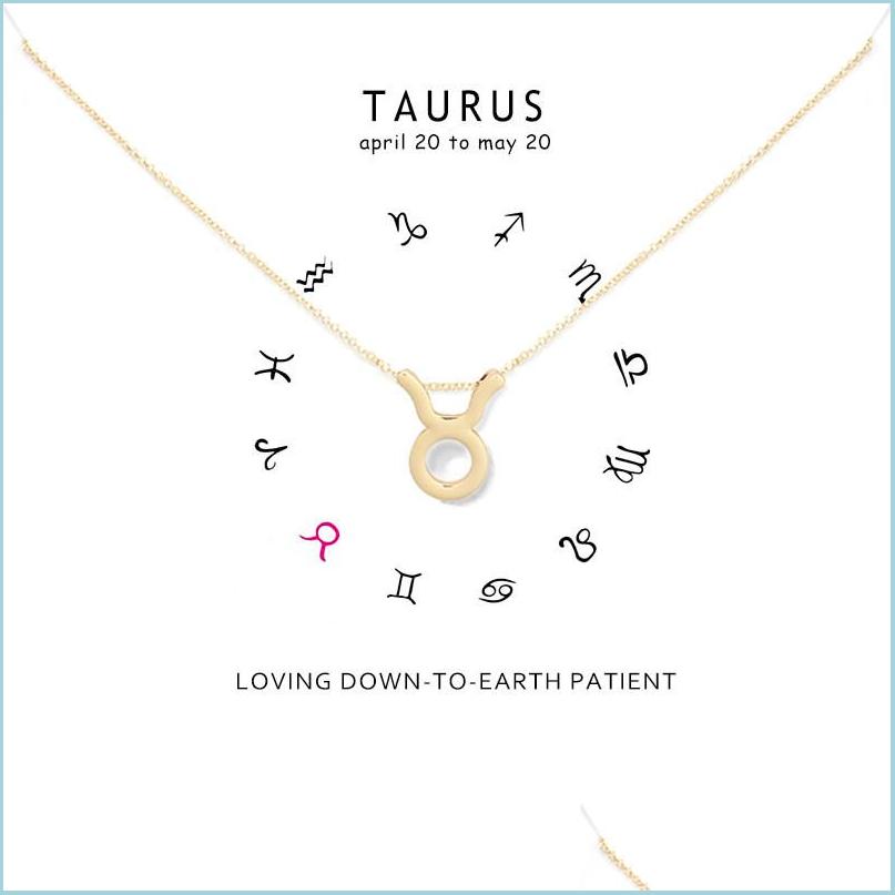 

Pendant Necklaces Taurus Minimalist Necklace For Women Zodiac Chains Gold Sier Color Birthday Gifts Fashion Girls Jewelry Drop Deliv Dhadw