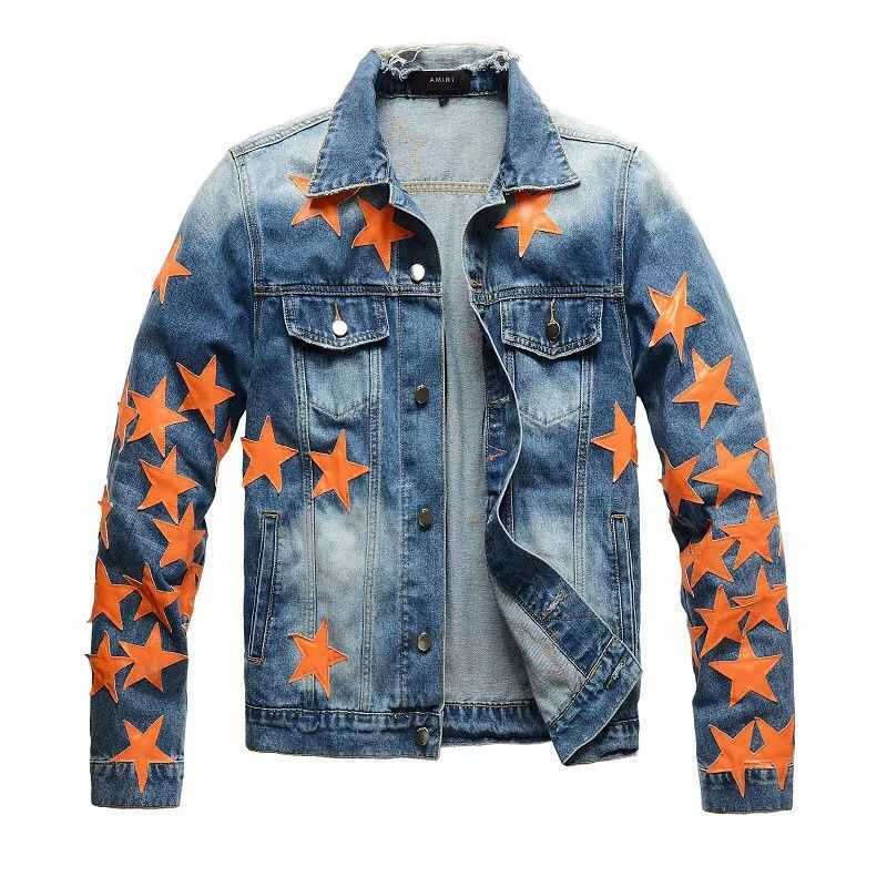 

Men Designer Coats Amri Fashion Jackets Autumn 2022 New Star Casual Versatile Coat Fit Celebirity Cowboy Denim Winter Thick, Blue