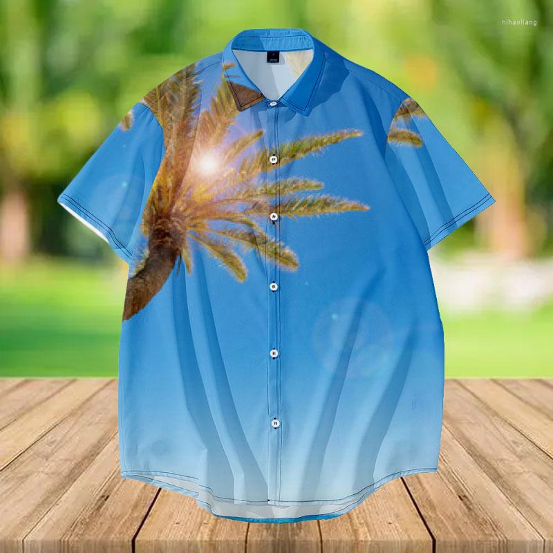 

Men's Casual Shirts Holiday Hawaiian Chemises Male Plaid Print Beach Men Short Sleeve Plus Size Camisa Hawaiana Hombre, Hawaiian style-1