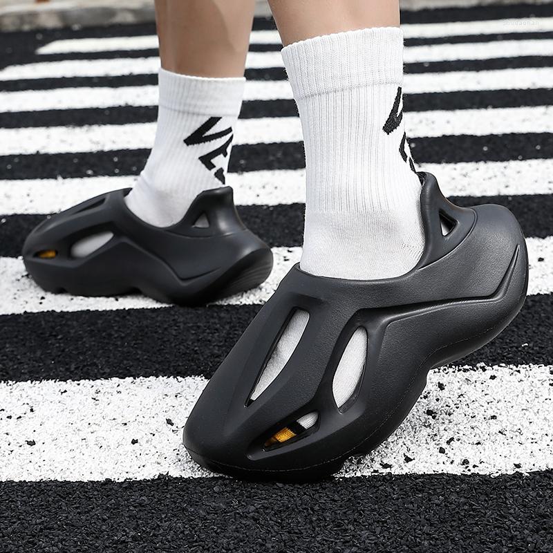 

Slippers Designer Man Fashion Shoes Thick Platform Soft Outdoor Home Slides Non-slip Sandals Bathroom Shoe, Green-5980