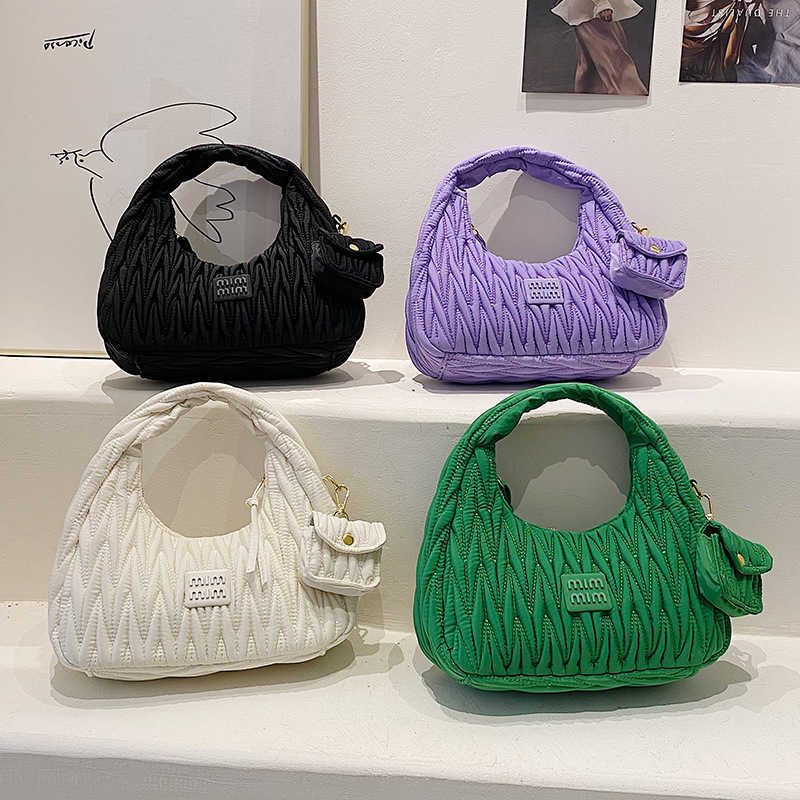 

Shoulder Bags Designer Fashion MM Handbags Wrist Small Embroidery Women's 2022 Autumn New Versatile Ins Handbag Popular One Underarm UNFK Young Chic S, White