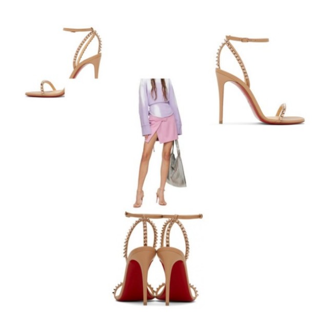 

Banquet Wedding Women's Red Soles Sandals Beige So Me 100 High Heel Sandals Black Polished Leather