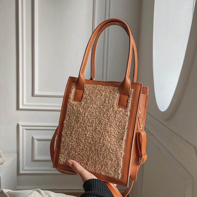 

Evening Bags Crossbody For Women Tote PU Leather Designer Handbag Large Capacity Winter Felt Female Women's Shoulder Shopper, Black