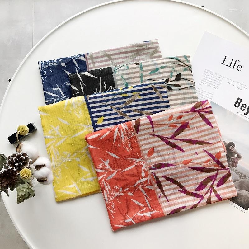 

Scarves 2022 Est Fashion Bamboo Leaf Print Fringe Shawl Beautiful Beach Leaves Wrap Scarf Hijab Muffler 4 Color