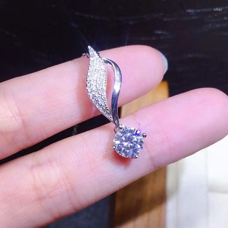 

Chains 1Ct Moissanite Pendant S925 Sterling Silver Necklace Passed Diamond Test Company Anniversary Party Couple's Engagement Jewelry