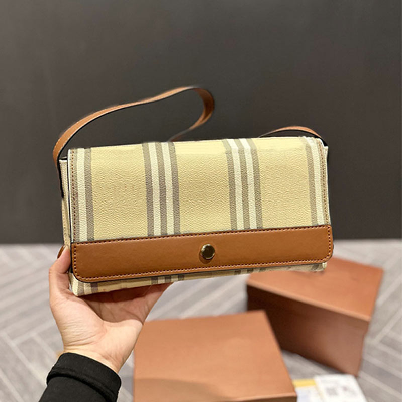 

Canter Handbag Checkered Flsp Armpit Shoulder Bags Genuine Leather Fashion Women Hand Clutch Wallets Leather Strap Interior Zip Pocket