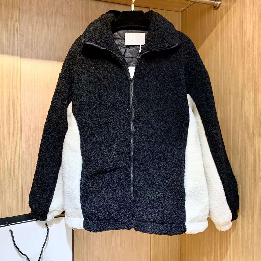 

Women Designer Jackets Lambs wool for cold winter outdoor warm luxury black and green color embroidery logo hooded jacket fashion Casual Street coats cc