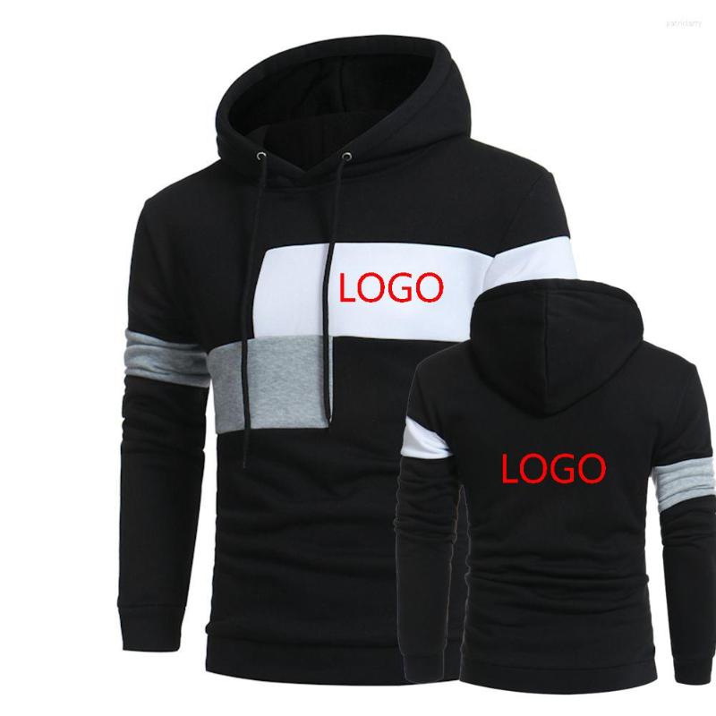 

Men's Hoodies Logo Custom Made 2022 3 Color Splice Print Customize Harajuku Sweatshirts Cotton High Street Fashion Coats Tops