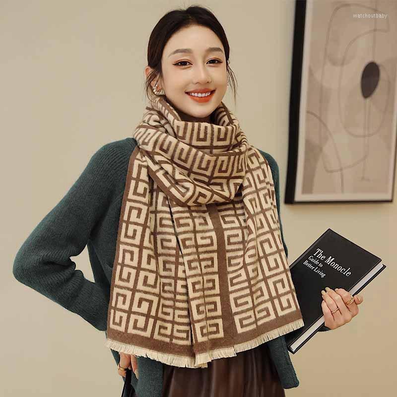 

Scarves Fashion Autumn Winter Warm Cashmere Scarf Long Tassels Women Thicken Wrap Shawl Lady Muffler Wool Pashmina