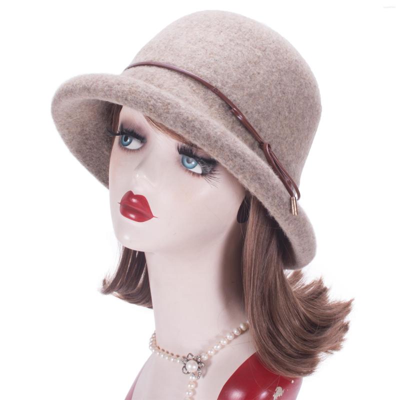 

Berets Collapsible Winter Hats For Women Cloche Bucket Fedoras Wool Blend T480, Black