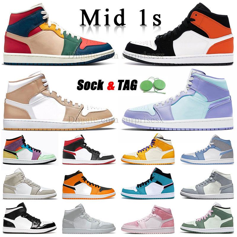 

Jumpman 1s mid basketball shoes og shadow gym red split black white multicolor mids 1 blue mint purple pulse milan linen coconut milk tan gum designer sneakers trainer, M21 36-46 mid coconut milk