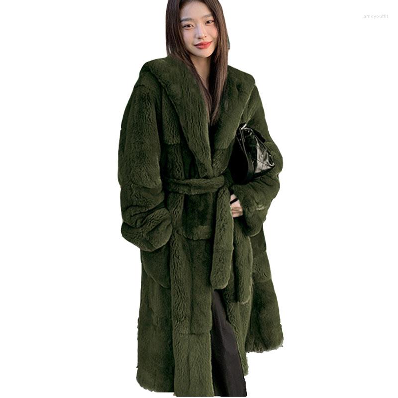 

Women' Fur 2022 Winter Large Size Medium Length Solid Color & Faux Women Casual Long Sleeve Temperament Coat Y57, Pink