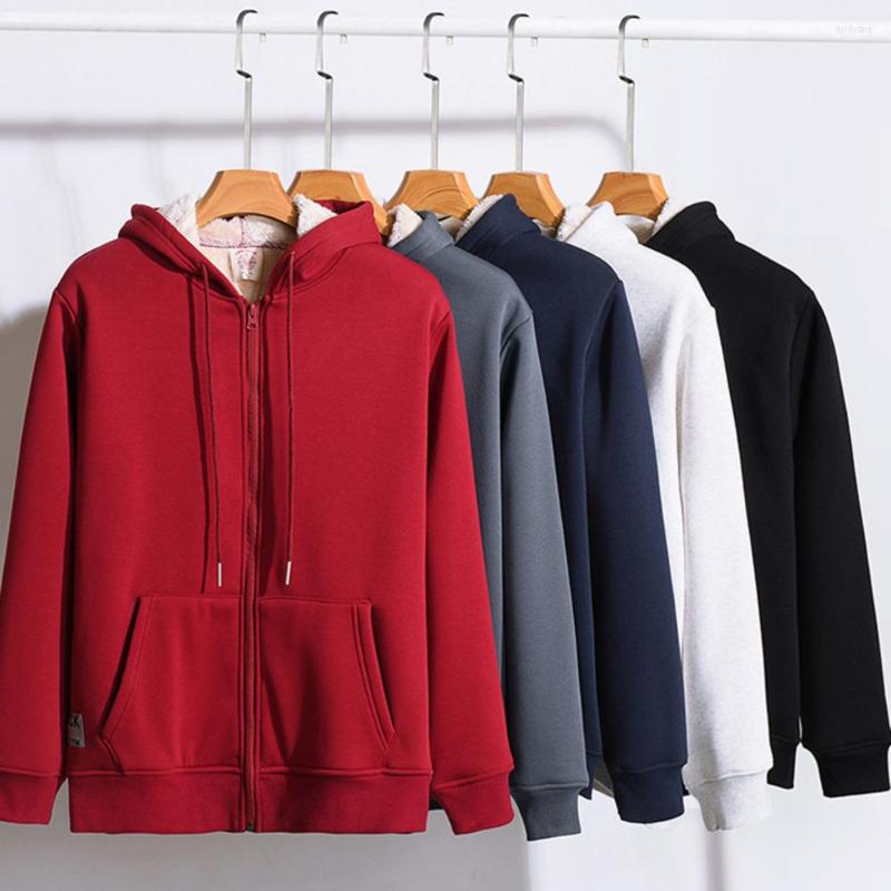 

Men's Hoodies Cotton Gary Heavyweight Sherpa For Men Thick Fleece Lined Full Zip Up Winter Warm Sweatshirts Work Jackets Coat Red, Black