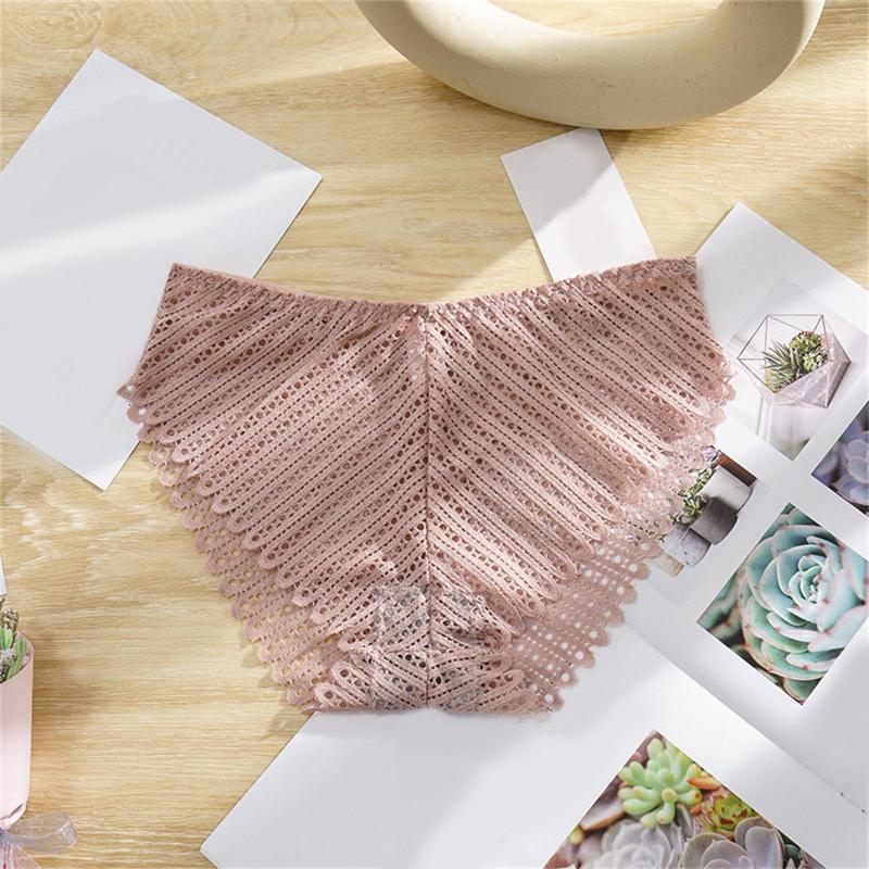 

Women's Panties Sexy Lace Soft Breathable Briefs Women Transparent String Underwear Back Bandage Hollow Out, White