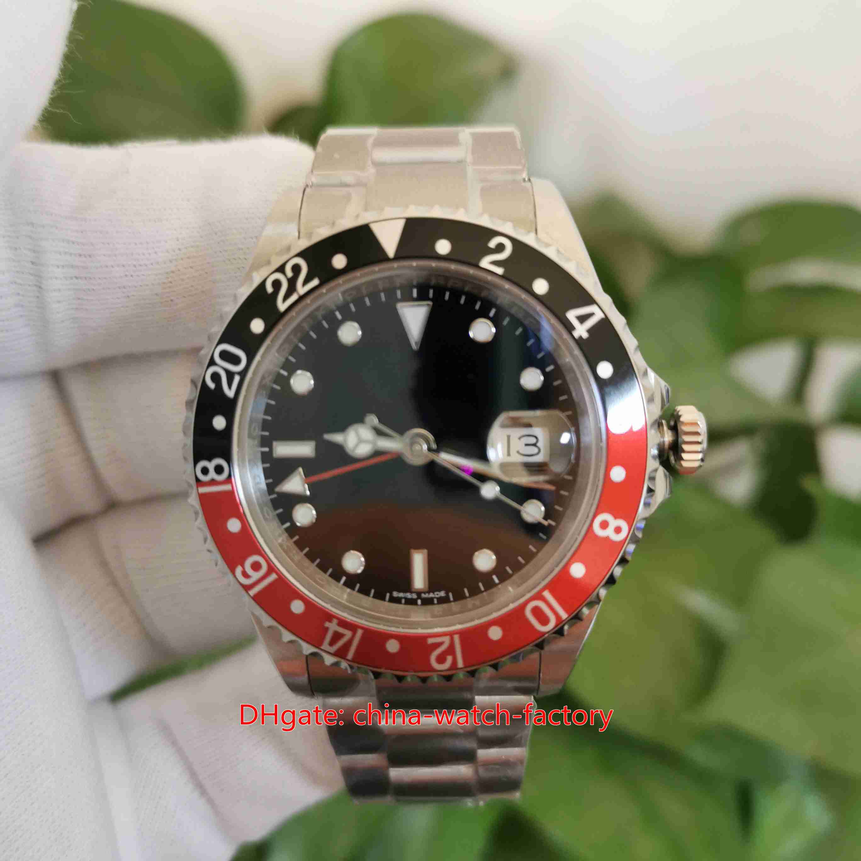 

BP Maker V2 Mens Watch Antique 40mm GMT 1675 Vintage Black Red Bezel Watches Oyster Bracelet Sapphire Asia 2813 Movement Mechanical Automatic Men's Wristwatches, No box papers