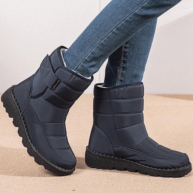 

Boots Women 2022 Mid-Calf Winter Shoes Snow Waterproof Casual Low Heels Platform Botas Mujer, Khaki