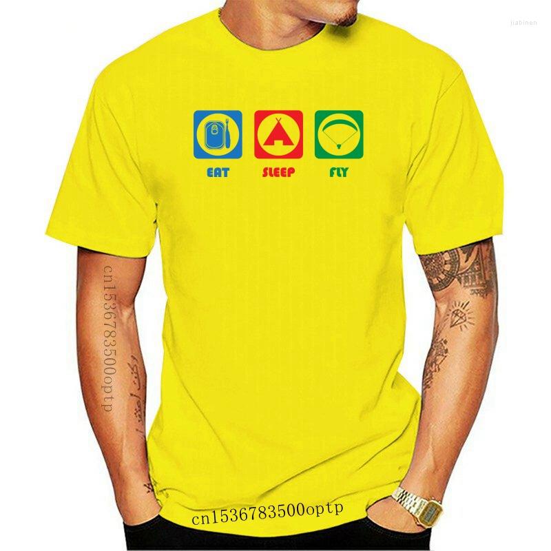 

Men's T Shirts 2022 Summer Casual Men T-shirt Paragliding - Eat Sleep, Black