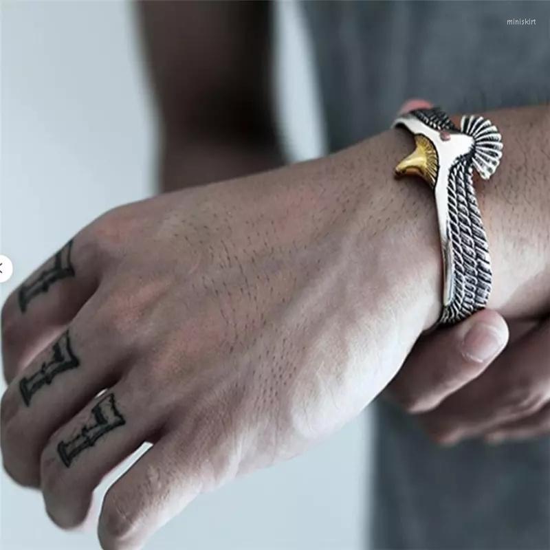 

Bangle Eagle Gift Viking For Boyfriend Adjustable Open Tribal Wildlife Arm