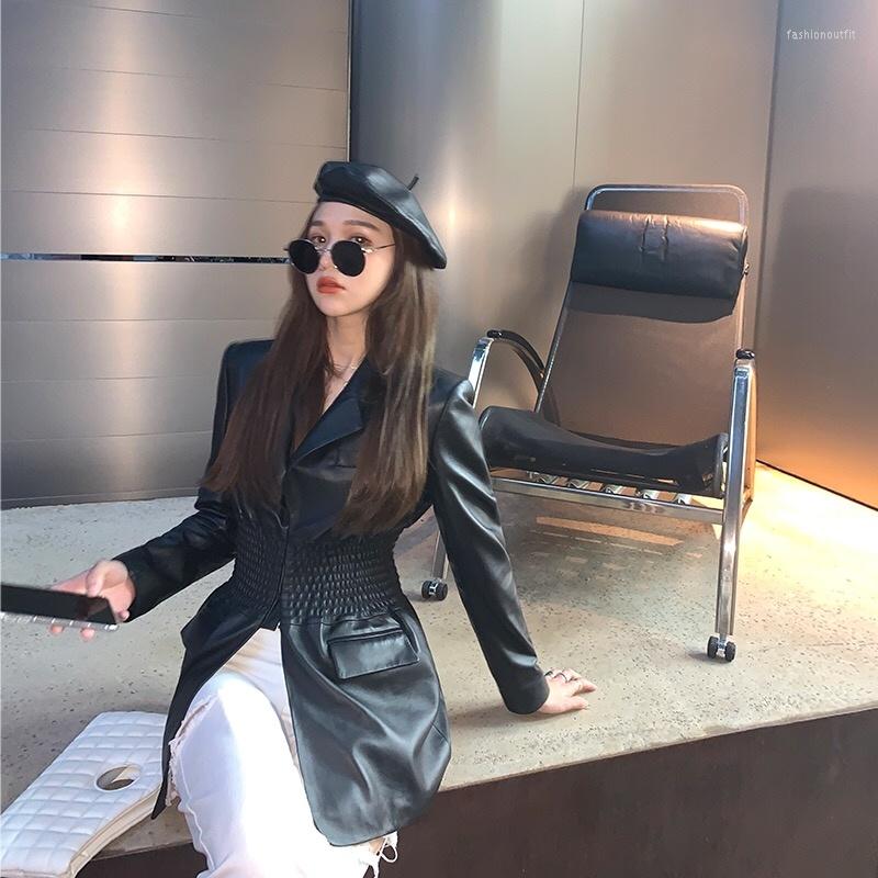 

Women' Leather Women Coats Genuine Windbreaker Fashion Lady Natural Sheepskin Long Sleeves Jackets High Quality Soft H801, Black