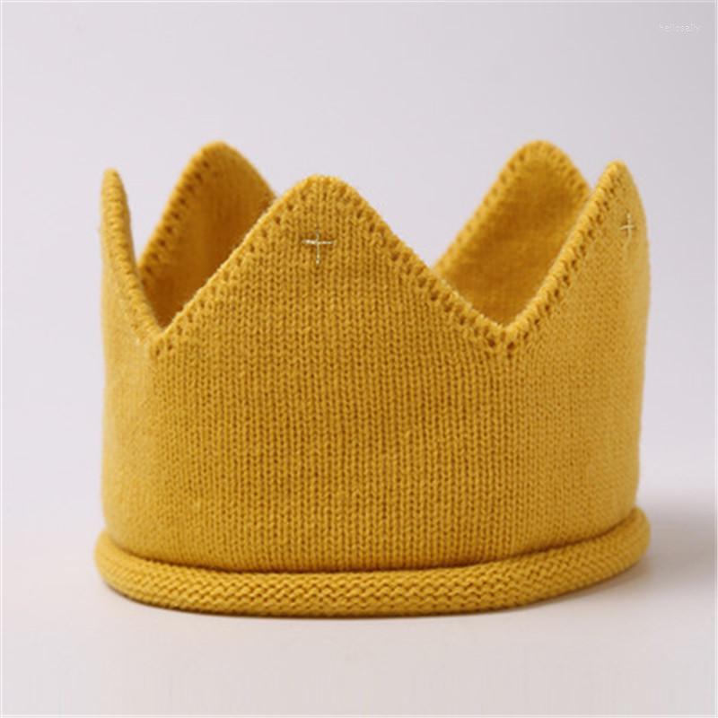 

Berets Baby Hat Girls Crown Knitted Cap Toddler Empty Top Hats Design Woolen Yarn Bonnet Children Soft Solid Cute Beanies 2022, Blue