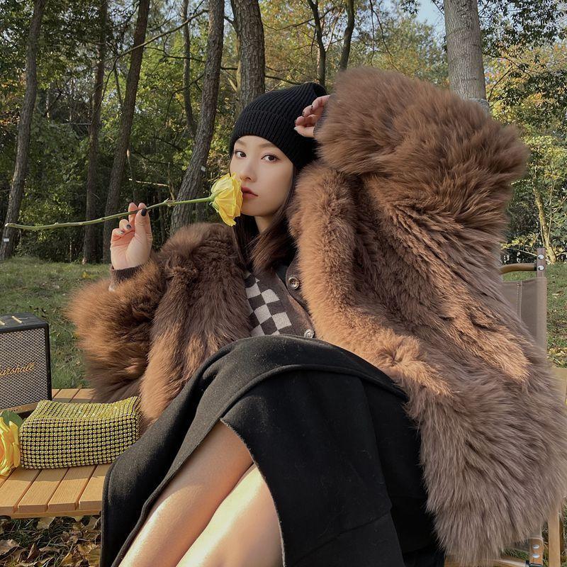 

Women's Fur Winter Fashion Women Faux Coat Female Elegant Fluffy Thick Warm Artificial Jacket Ladies Fake Coats Outerwear G135, Pink