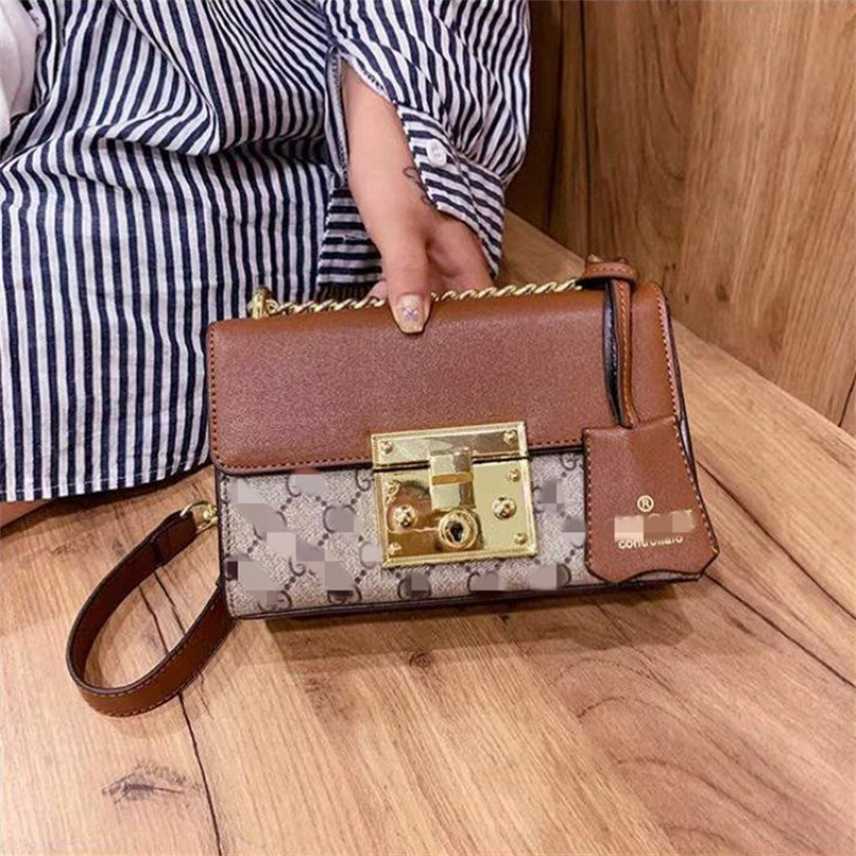 

Handbag fashion lock chain moonlight treasure box sling single shoulder diagonal cross color matching small square bag female, Black