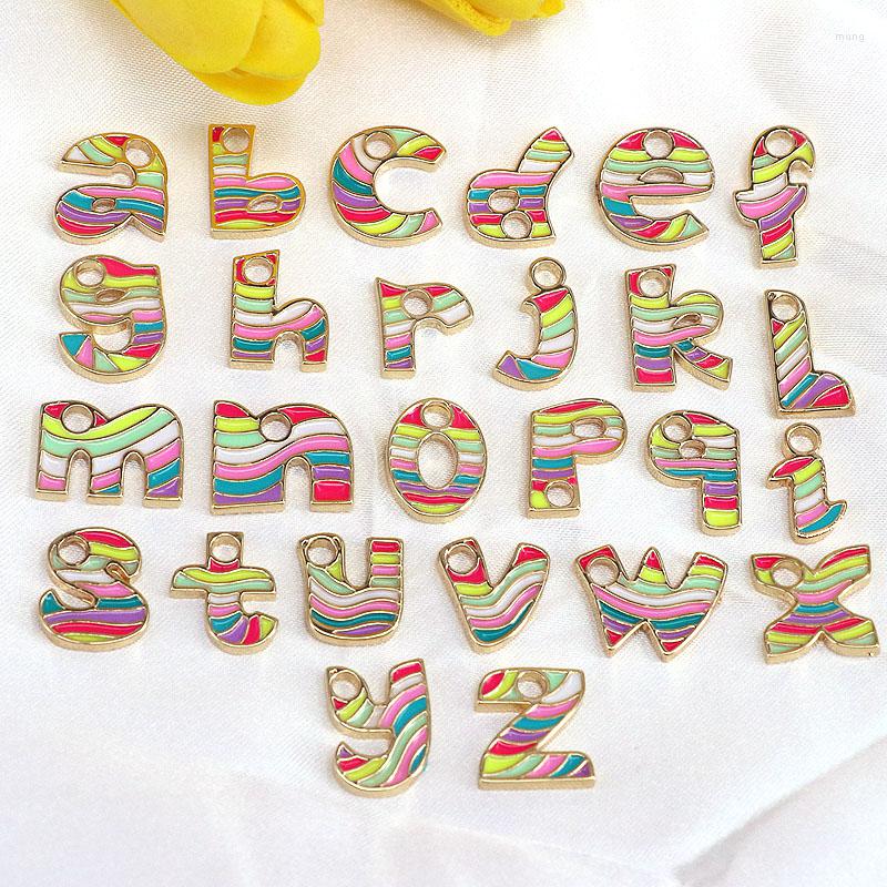

Pendant Necklaces 10Pcs 2022 Design Fashion High Quality Rainbow Color Enamel 26 Letter Pendent For DIY Accessories Jewelry