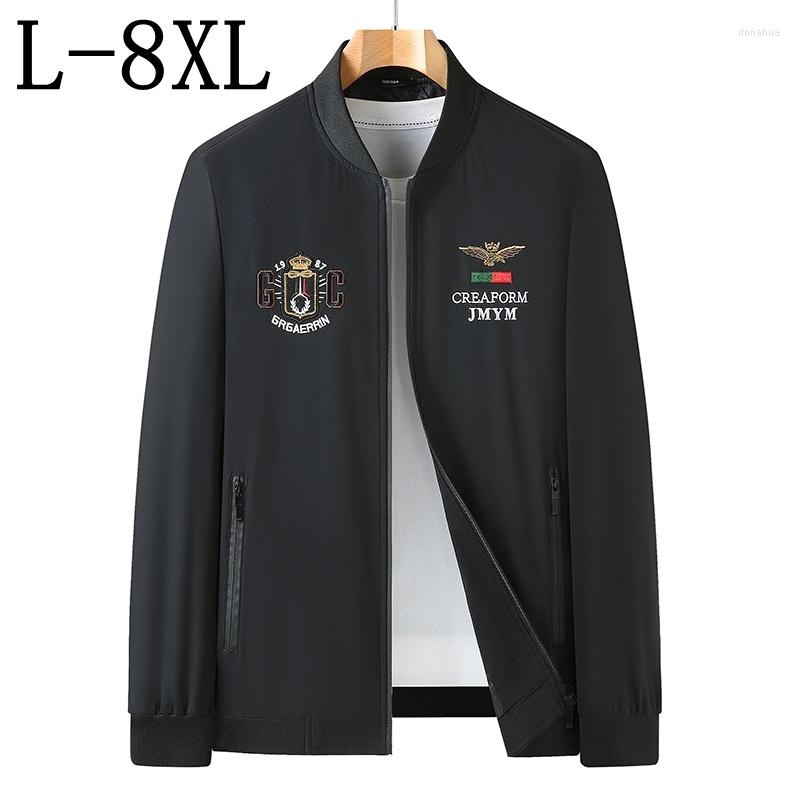 

Men's Jackets 6XL 8XL 7XL Autumn Designer Fashion Embroidery For Men High Quality Mens Bomber Jacket Stand Collar Outwear, Black