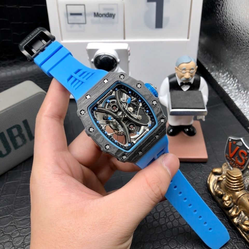 

Hollowed Barrel Richa Rm53 01 Automatic Mechanical Watch Out Fashion Milles Carbon Fiber Men s, Dazzling space-time blue