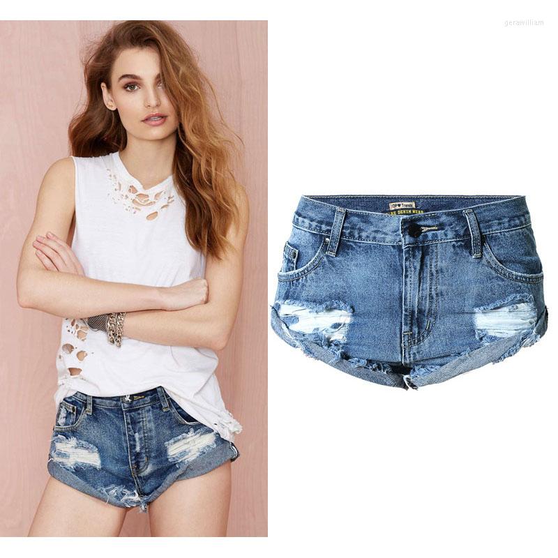 

Women's Shorts European And American Summer Denim Ripped Hole Beach Fast High Quality, Blue