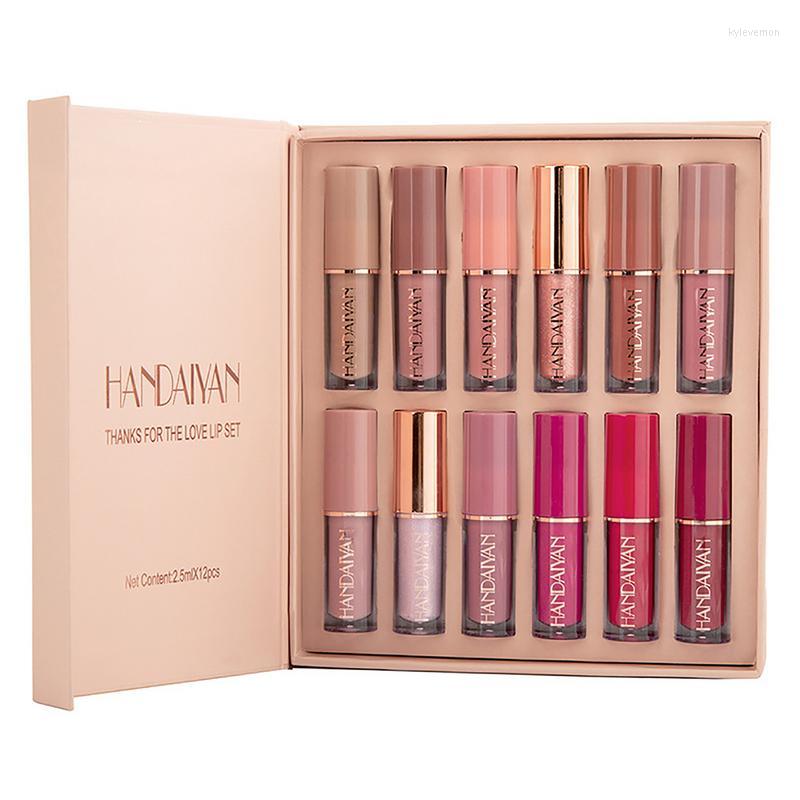 

Lip Gloss 12PCS/Set Velvet Matte Liquid Lipstick Waterproof Long Lasting Non-Sticky Moisturizing Red LipTint Beauty, Picture shown