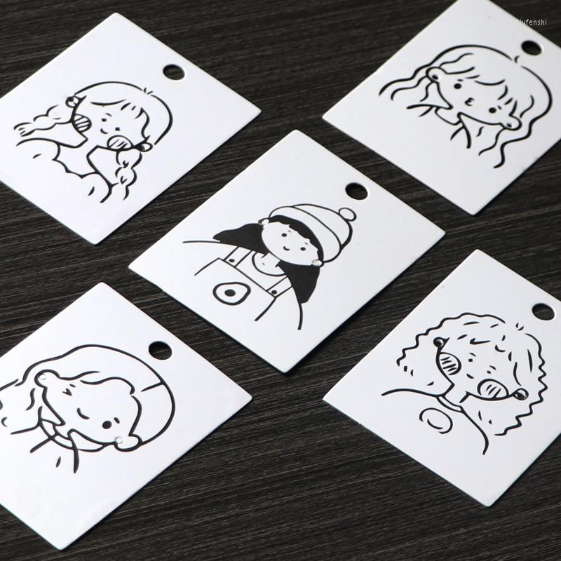 

Jewelry Pouches 5x7cm White Paper Earring Display Cards Cute Girl Design Ear Studs Drop Packaging Card 10pcs Thick Cardboard Custom Logo