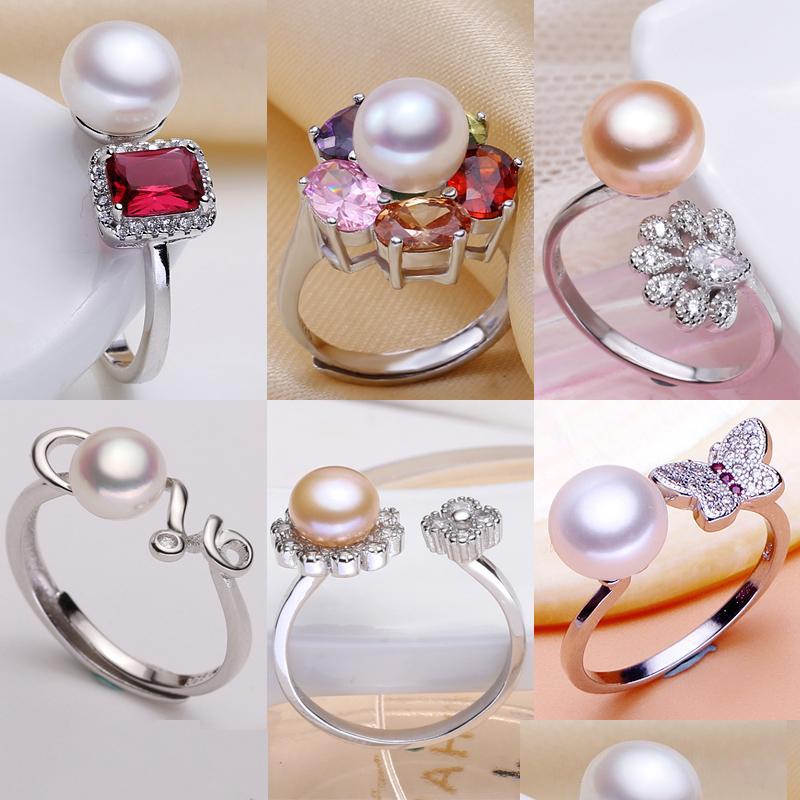 

Solitaire Ring Pearl Ring For Women 68Mm Oblate Diy 8 Styles Adjustable Size Wedding Rings Christmas Gift Fashion Jewelry Drop Delive Dhjlj