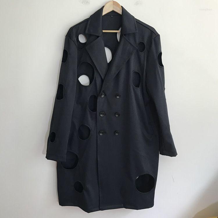 

Men's Trench Coats Fashion Zc9399 Men's & Jackets 2022 Runway Luxury European Design Party Style Clothing, Black