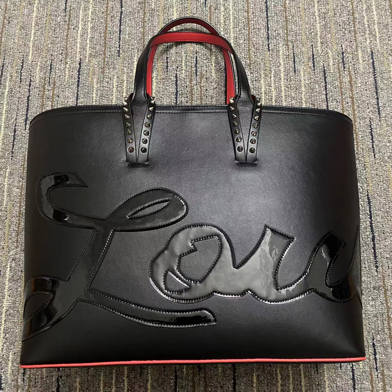 

Women Shopping Bags With Small wallet Red color Bottom designer handbags totes composite handbag genuine leather purse Big shoulder Set bags Black White backpacks, 49*30*14cm