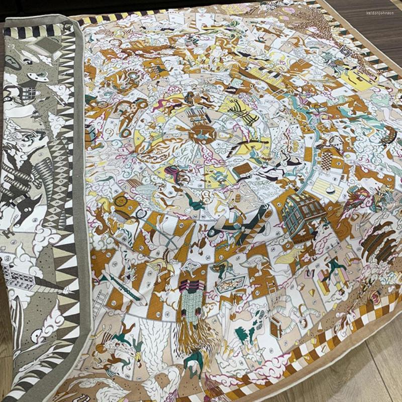 

Scarves ToonPAINT Forest Castle Digital Printing Thickened Warm Shawl 70% Cashmere 30% Silk Scarf Multi Wraps Muffler By Hand KSR15