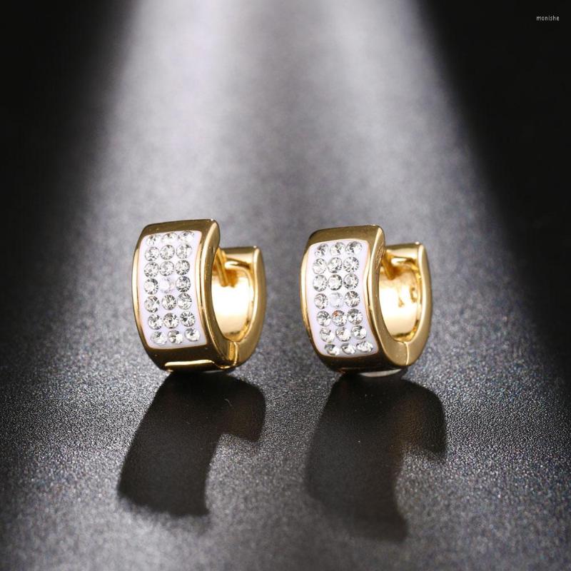 

Hoop Earrings Women's Shining Wide Face With And High Quality 3A Zircon