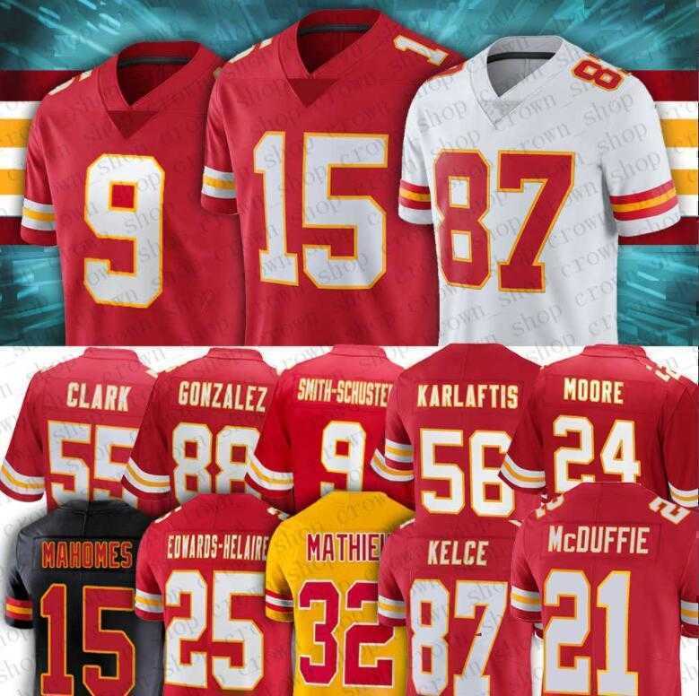 

New Custom Jerseys Patrick Mahomes JuJu Smith-Schuster Football Jersey Travis Kelce Nick Bolton shirt Chris Jones Clyde Edwards-Helaire Sneed, Youth jersey