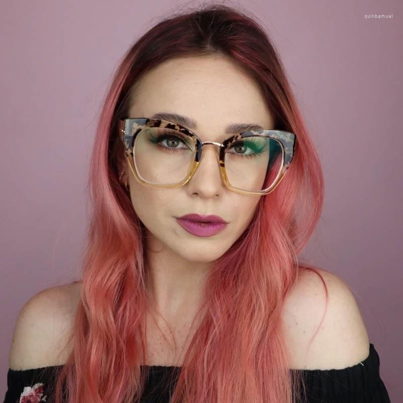 

Sunglasses Frames Leopard Gradient Fashion Women Polygon Clear Glasses Reading Eyeglasses Optical Clean Flat Mirror Eyewear