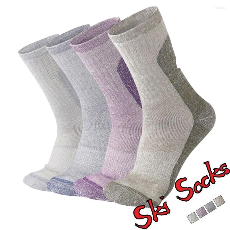 

Sports Socks Winter Wool Warmth Ski Thickened Moisture Wicking Men Women Outdoor Snowboard Mountaineering Thicken, Purple l(40-43)