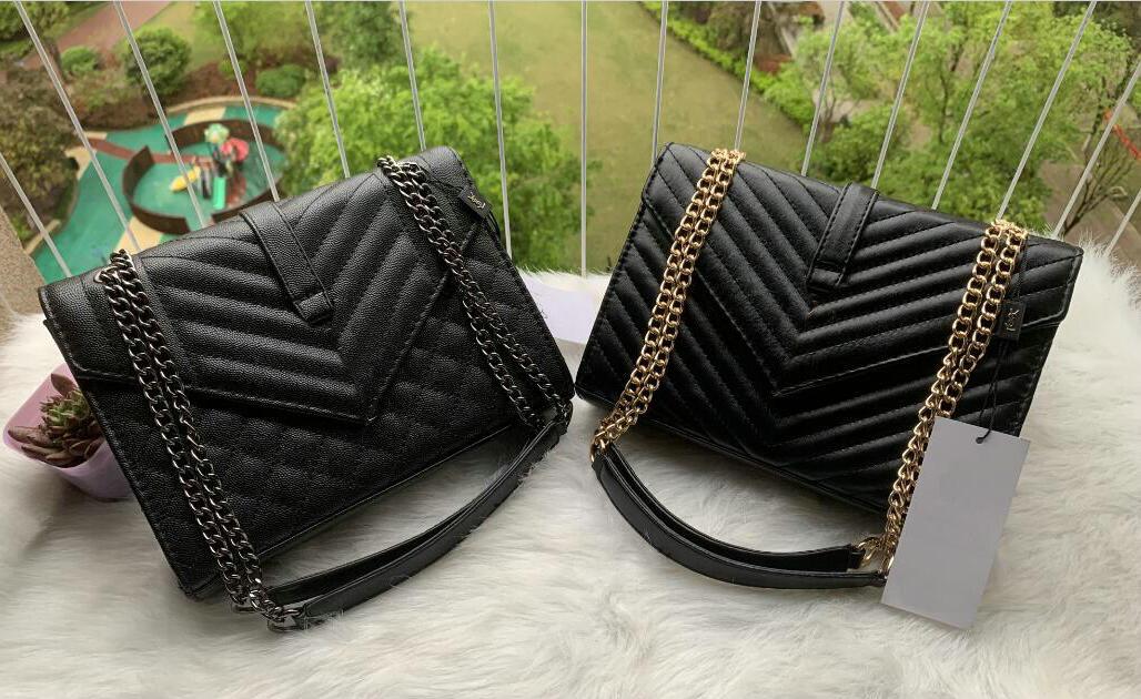 

designer Women Bags Handbags Shoulder Bags tote black calfskin luxury diagonal stripes quilted double chains bag double flap medium cross body, Black chain
