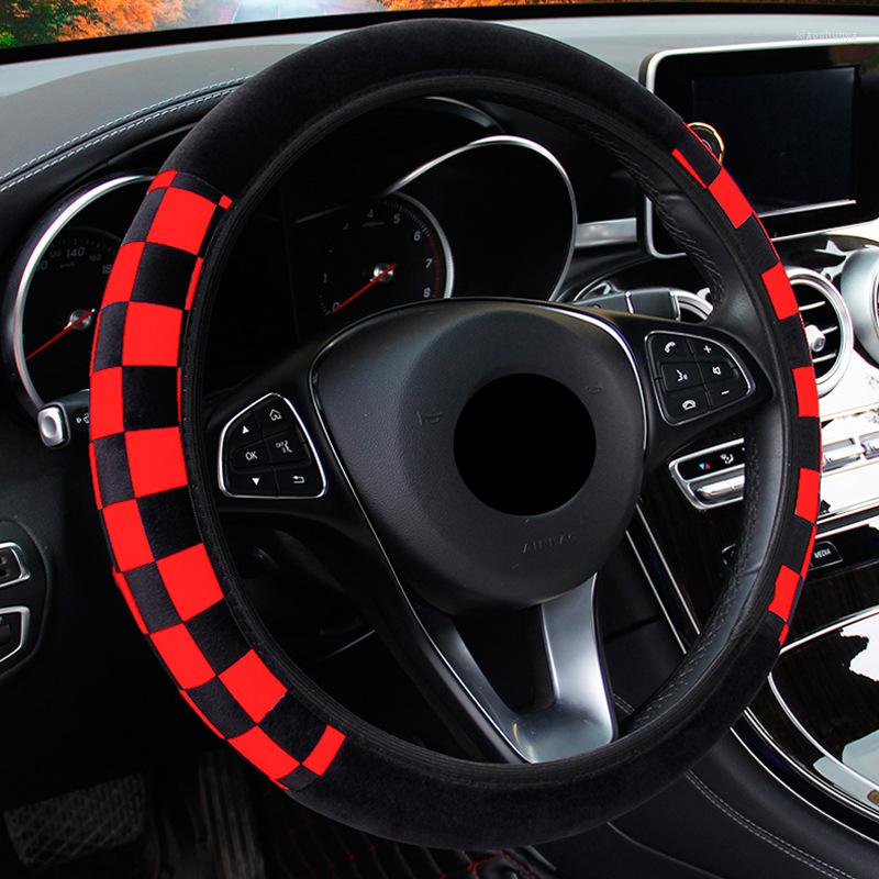

Steering Wheel Covers Universal 38cm Plush Fabric Auto Decoration Car Cover For Steer Accessories