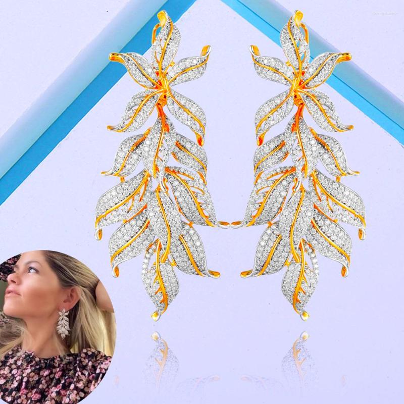 

Dangle Earrings Missvikki European Style Feather Leaf Pendant Earring Enthusiasm Jewelery For Women Fashion Wedding Bijoux Gift Christmas