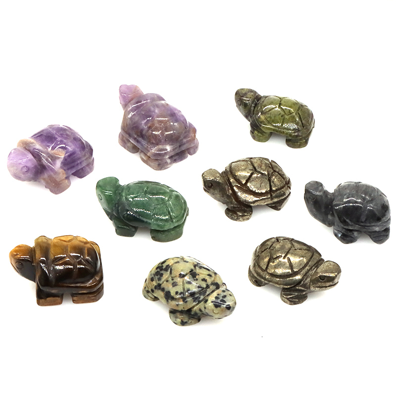 

Decorative Objects Figurines 1 2" Tortoise Statue Home Decoration Accessories Natural Stone Healing Crystals Amethyst Hand Carved Figures Aquarium Decor 221018