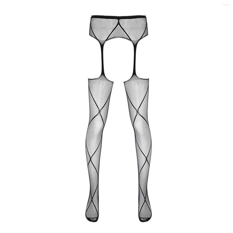 

Men's Socks Men Lingerie Crotchless Pantyhose Stretchy Hollow Out Fishnet See-through Stockings Tights For Night Stage Performance, Type a