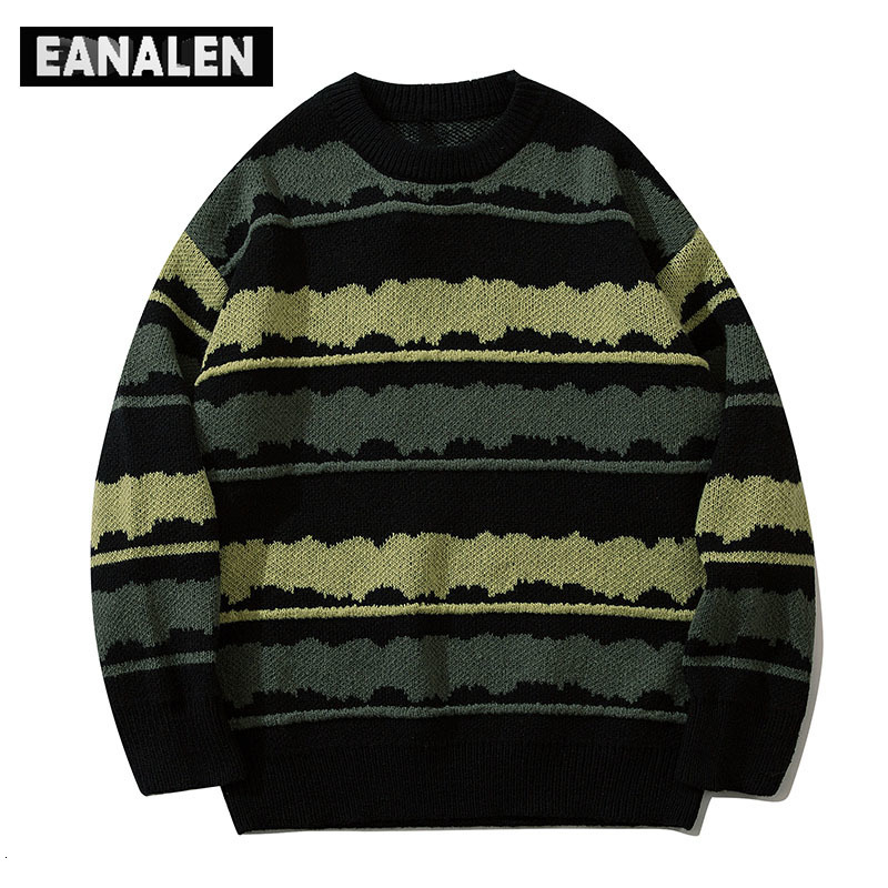 

Men's Sweaters Harajuku vintage jumper striped ugly sweater streetwear pullover men oversized hip hop punk knitwear video grandpa 221114, Red