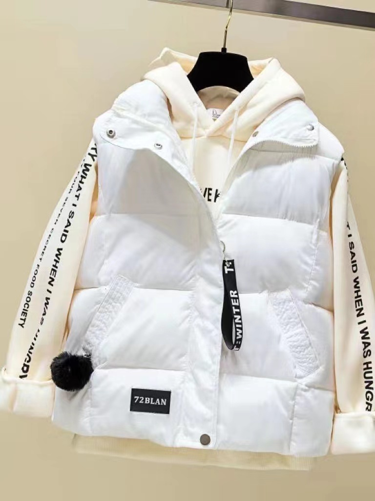 

Women's Vests Autumn Winter Solid Loose Women Down Cotton Female Warm Sleeveless Short Coat Jacket Windproof Waistcoat 221114, Red