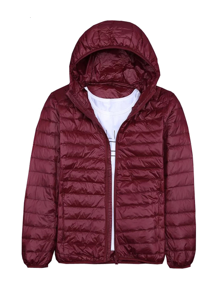 

Men' Down Parkas Winter Coat Duck Jacket Ultra Light Thin Hooded Portable Windproof Puffer Male Overcoat 6XL 221114, Gray