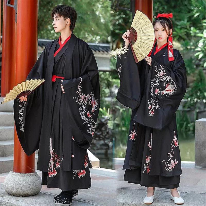 

Ethnic Clothing Traditional Hanfu Dress Couple Han Dynasty Chinese Ancient Swordsman Robe Outfit Men Festival Stage Performance Folk Dance