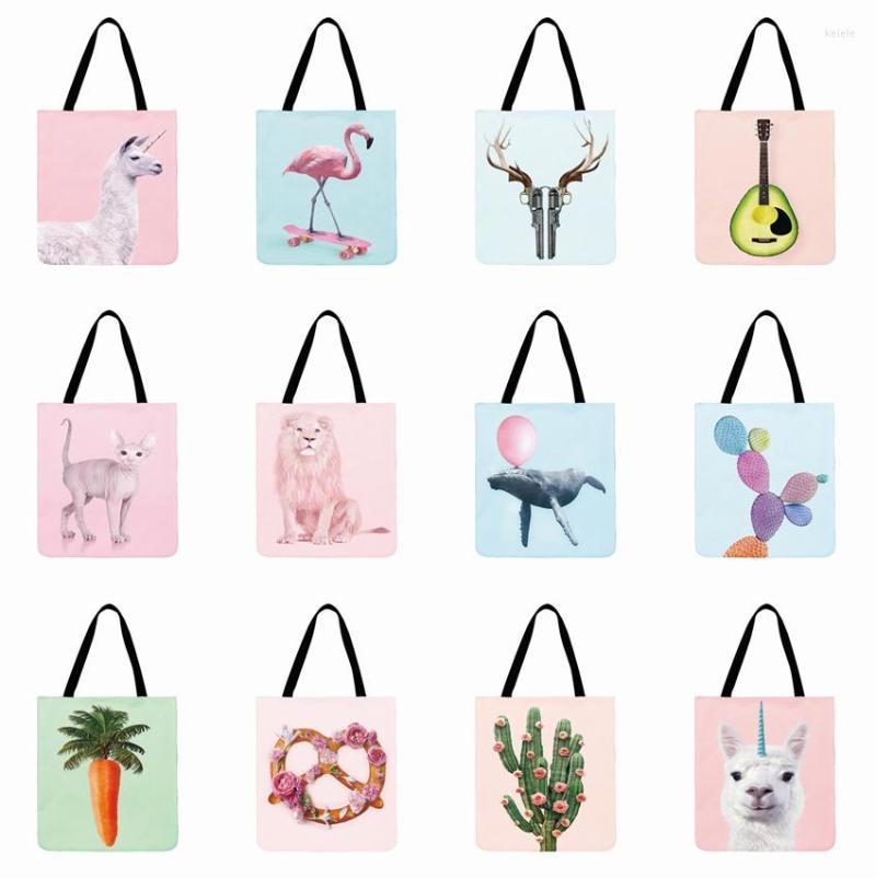 

Evening Bags Ladies Shoulder Bag Modern Art Printed Tote For Women Outdoor Beach Foldable Shopping Linen Fabric Handbag